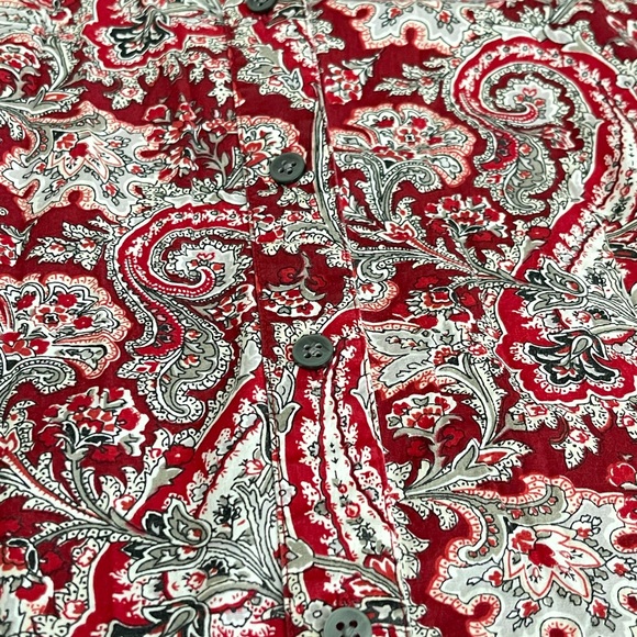 Talbots red paisley button down collar shirt - Picture 3 of 6